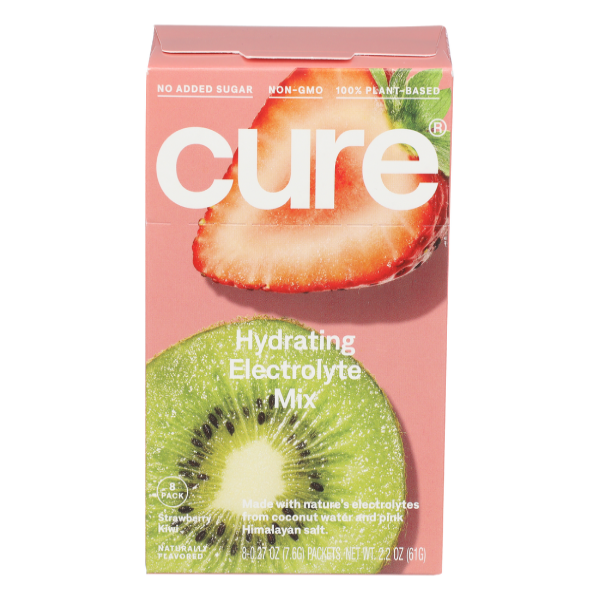 slide 1 of 1, CÜRE Hydrating Strawberry Kiwi Electrolyte Drink Mix 8 - 0.27 oz Packets, 8 ct