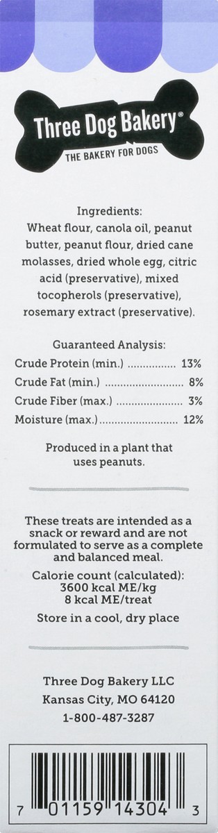 slide 7 of 9, Three Dog Bakery Itty Bitty Bones Crunchy Peanut Butter Treats for Dogs 13 oz, 13 oz