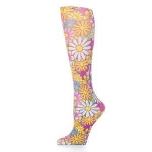 slide 1 of 1, Celeste Stein Colorful Daisies 8-15 Mmhg Compression Socks, 1 ct