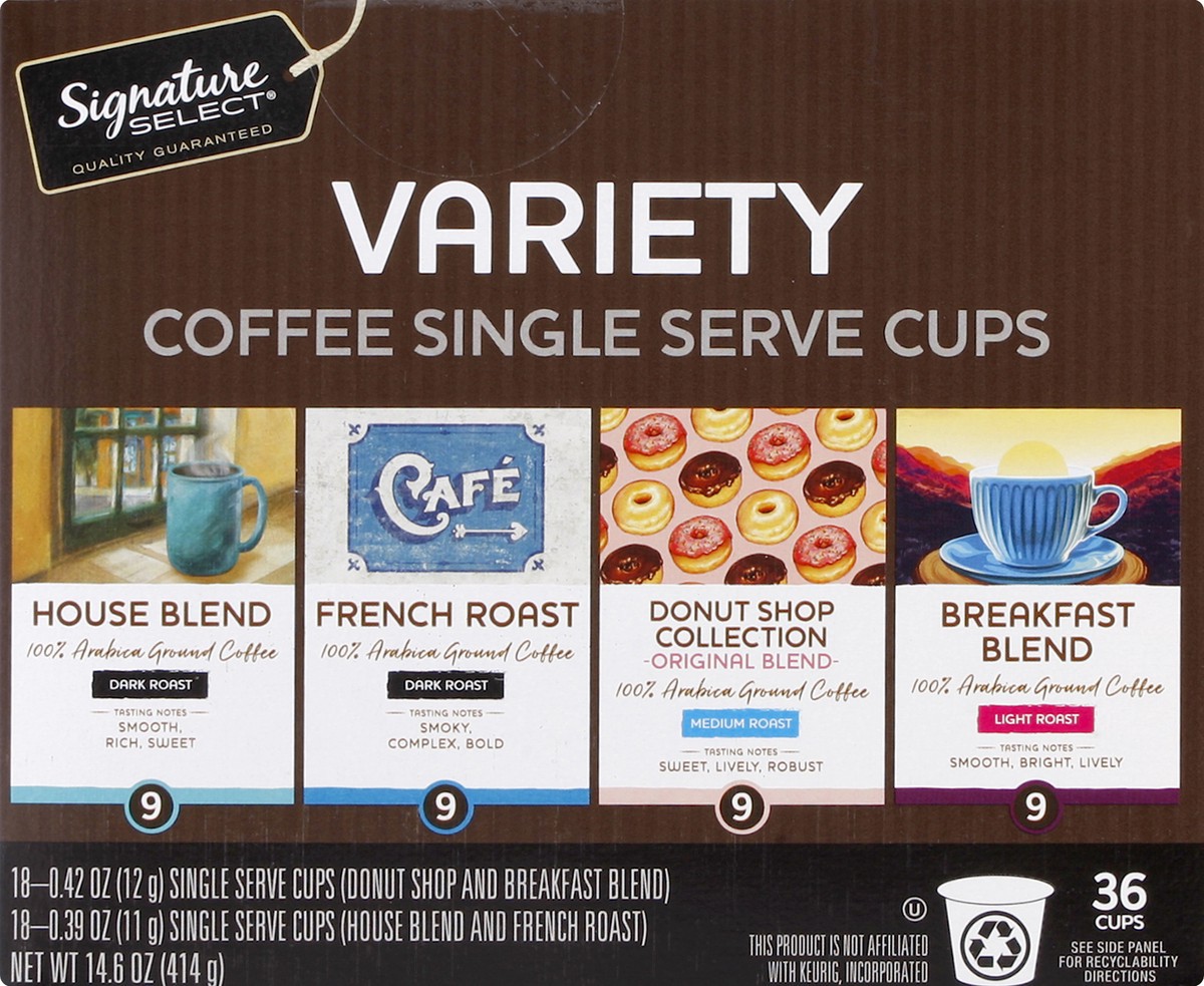 slide 2 of 4, Signature Select Coffee Single Serve Cups Variety, 36 ct; 14.6 oz