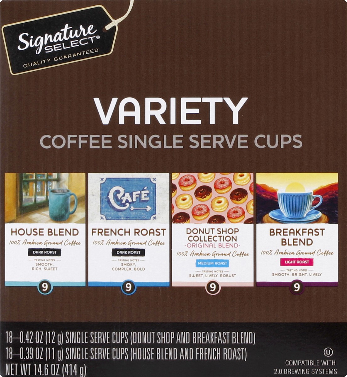 slide 3 of 4, Signature Select Coffee Single Serve Cups Variety, 36 ct; 14.6 oz