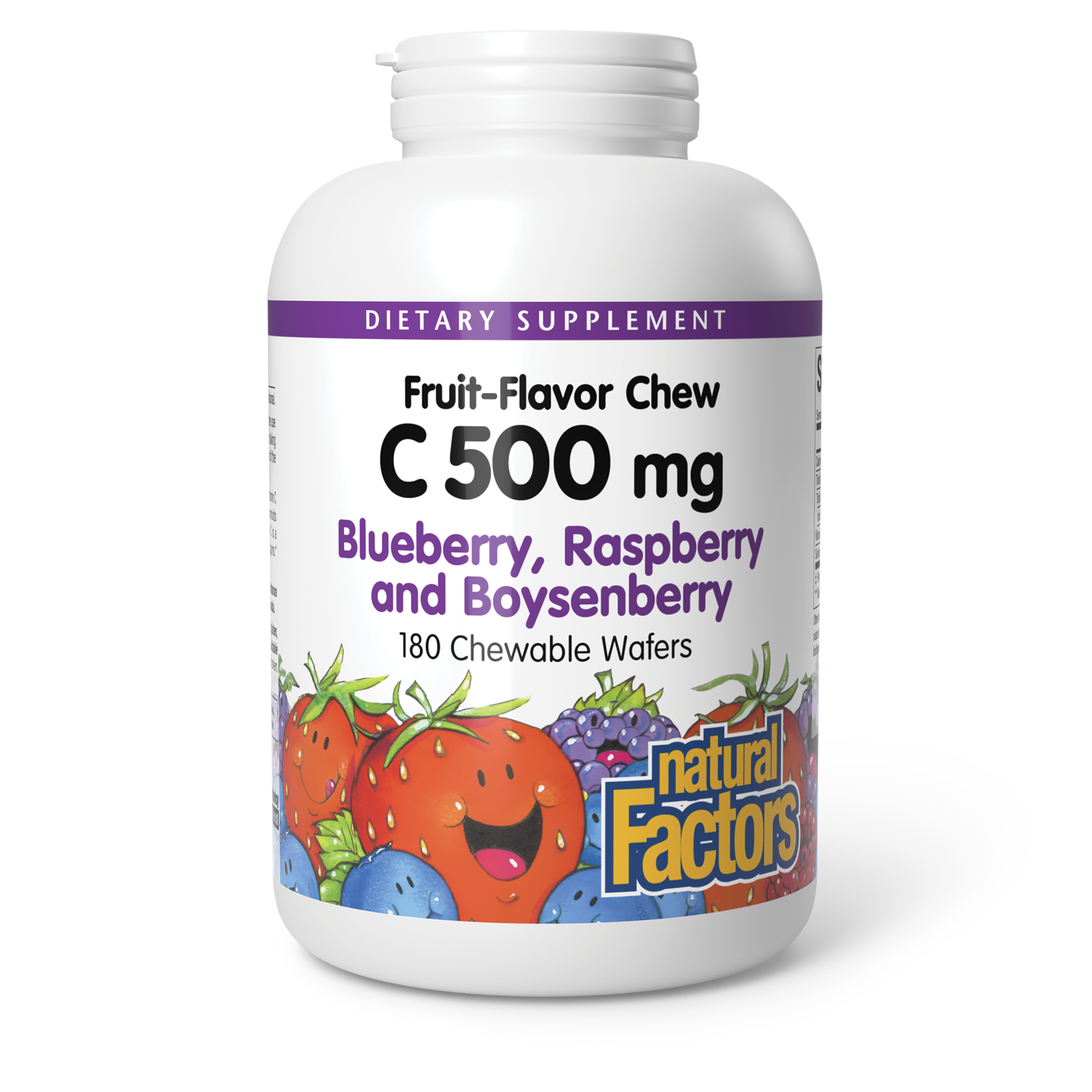 slide 1 of 2, Natural Factors Vitamin C Blueberry Chewable Tablets, 1 ct