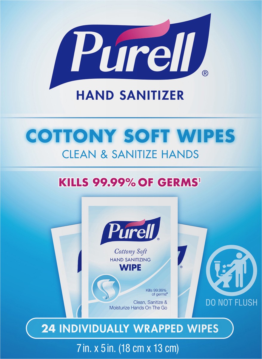 slide 6 of 9, PURELL Cottony Soft Hand Sanitizing Wipes, 24 Individually Packed Wipes, 24 ct