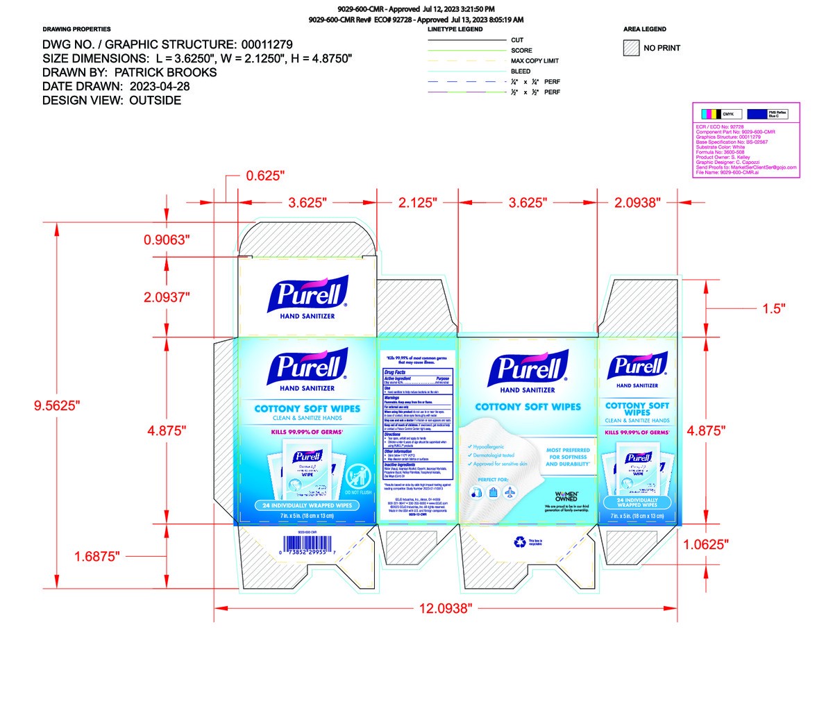 slide 3 of 9, PURELL Cottony Soft Hand Sanitizing Wipes, 24 Individually Packed Wipes, 24 ct