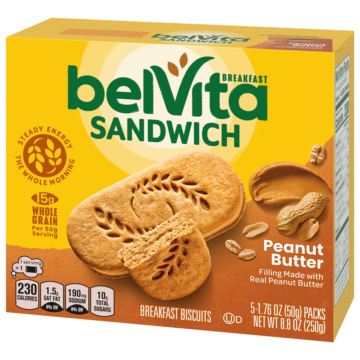 slide 3 of 9, Nabisco Belvita Peanut Butter Breakfast Biscuits, 8.8 oz