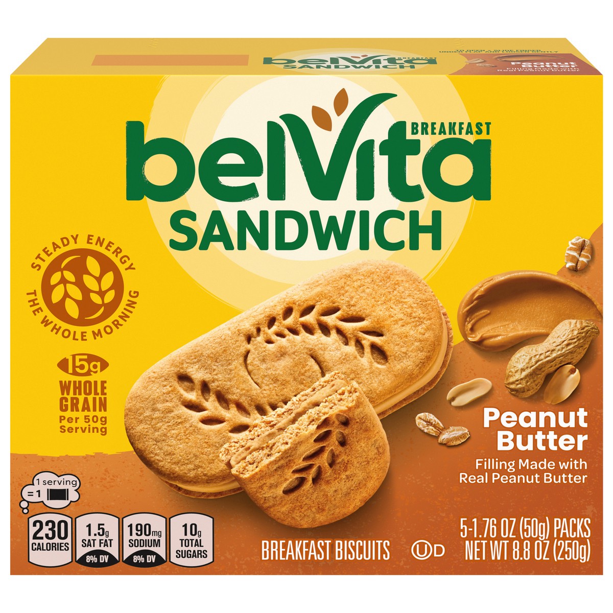 slide 1 of 9, Nabisco Belvita Peanut Butter Breakfast Biscuits, 8.8 oz