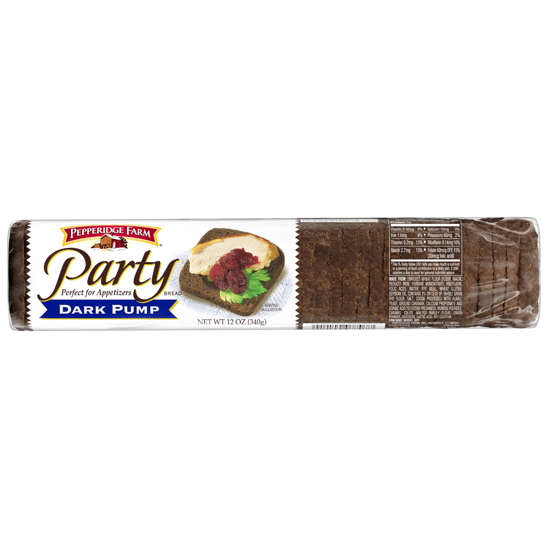 slide 1 of 5, Pepperidge Farm Party Bread Dark Pump Bread, 12 oz. Bag, 12 oz