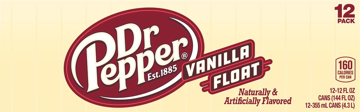 slide 9 of 9, Dr Pepper Vanilla Float Soda- 12 ct, 12 ct