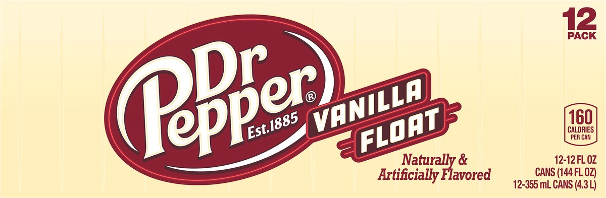 slide 4 of 9, Dr Pepper Vanilla Float Soda- 12 ct, 12 ct