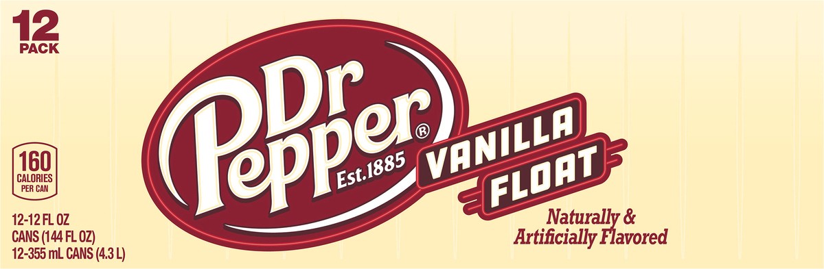 slide 8 of 9, Dr Pepper Vanilla Float Soda- 12 ct, 12 ct