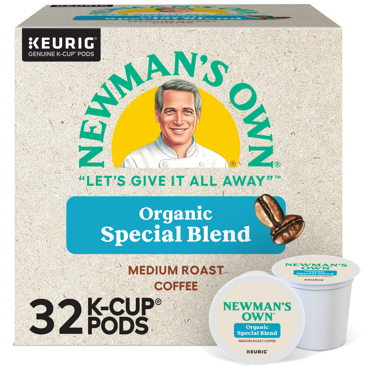 slide 1 of 4, Newman's Own Organics Newman's Special Blend, Keurig Single-Serve K-Cup Pods, Medium Roast Coffee, 32 Count, 32 ct