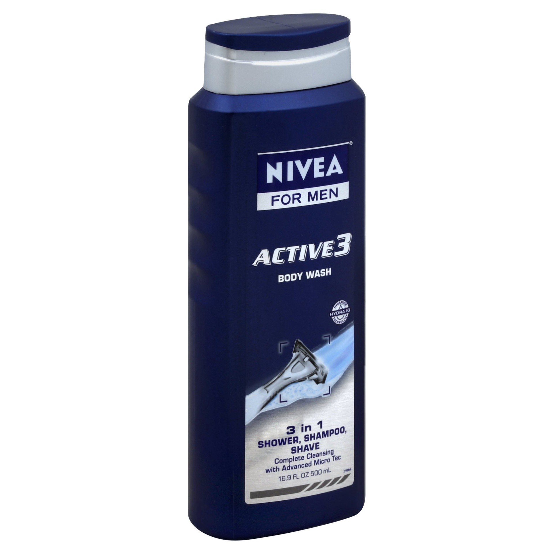 slide 1 of 7, Nivea for Men Active 3 Body Wash, 16.9 oz