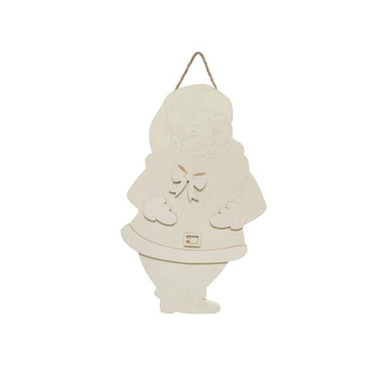 slide 1 of 2, 10" Santa Claus Diy Wood Decor By Make Market, 10 in