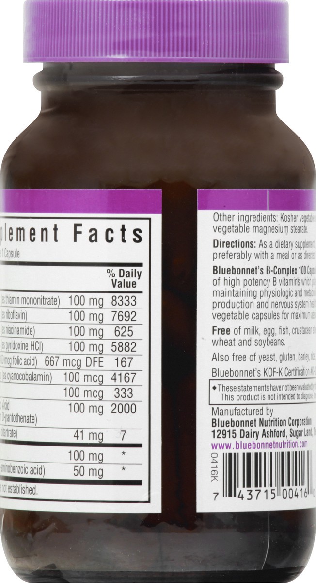 slide 4 of 9, Bluebonnet Nutrition Vegetable Capsules B-Complex 100 50 ea, 50 ct