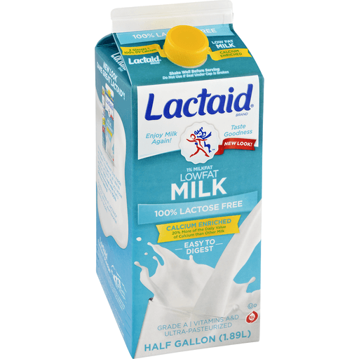 slide 2 of 9, Lactaid 1% Low Fat Lactose-Free Calcium Enriched Milk, 1/2 gal