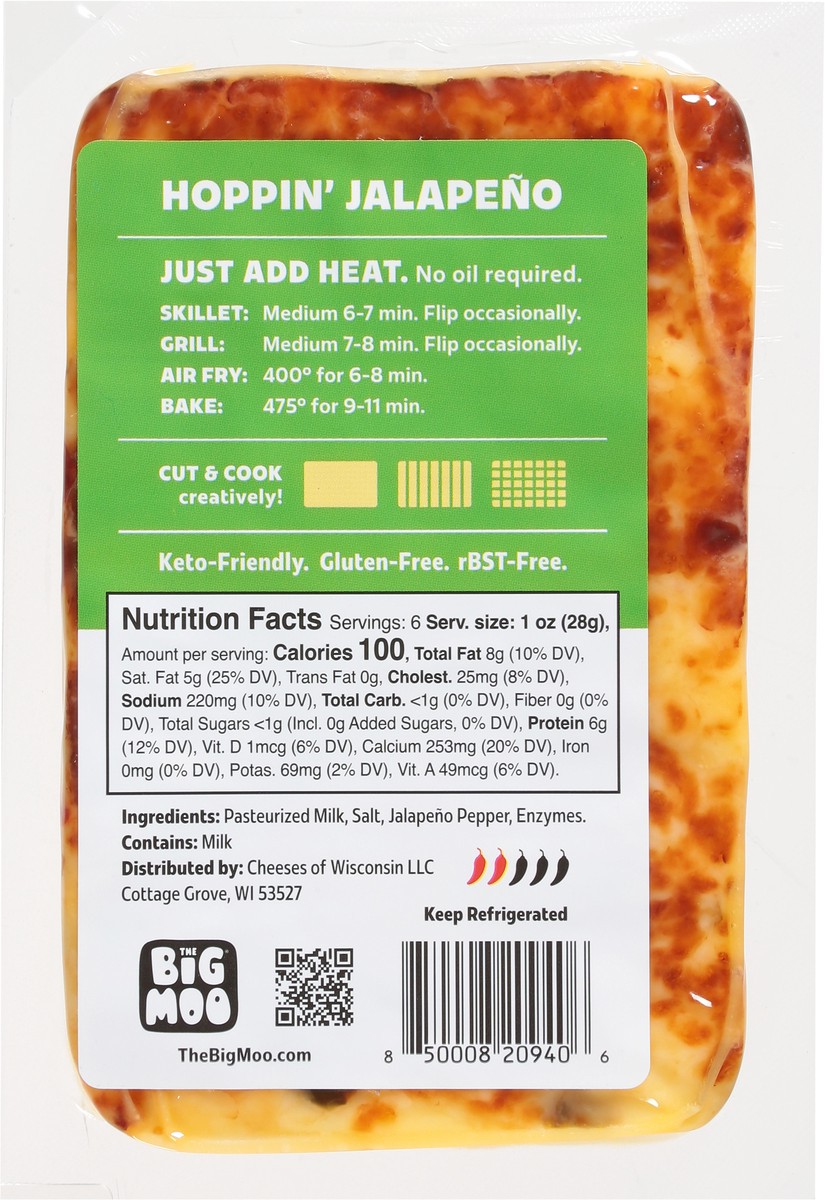 slide 6 of 13, The Big Moo Hoppin Jalapeno Baked Cheese 6 oz, 6 oz