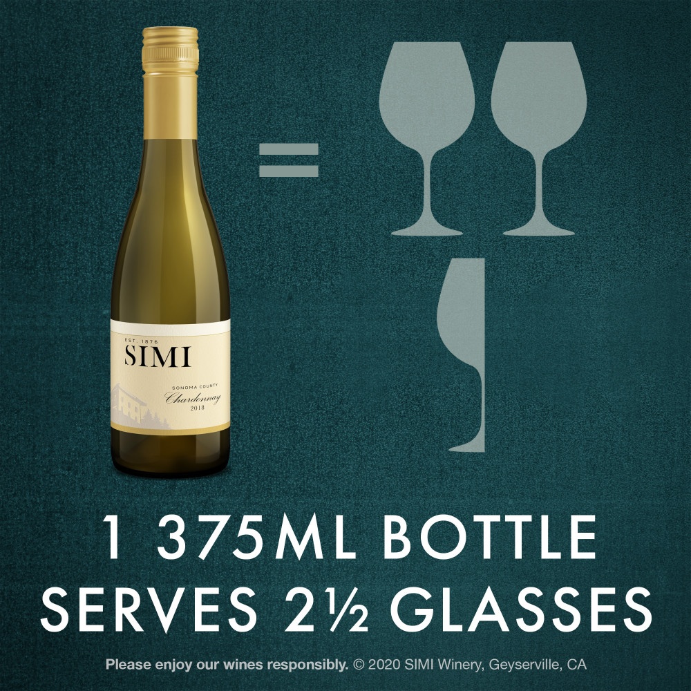 slide 2 of 7, SIMI Sonoma County Chardonnay White Wine, 375 ml