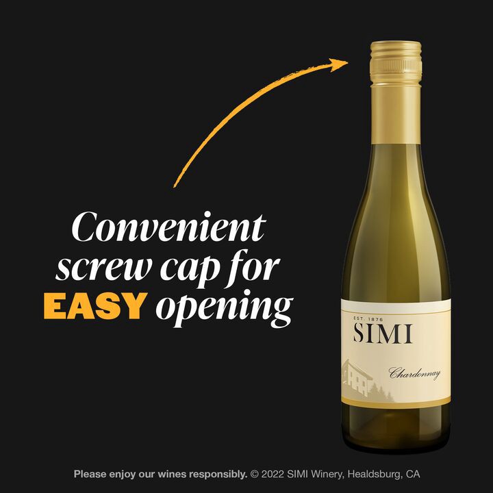 slide 2 of 5, SIMI Sonoma County Chardonnay White Wine, 375 mL Half Bottle, 375 ml