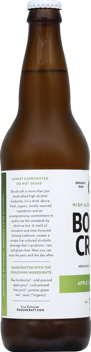 slide 2 of 4, Boochcraft High Alcohol Apple Lime Jasmine Kombucha, 22 oz