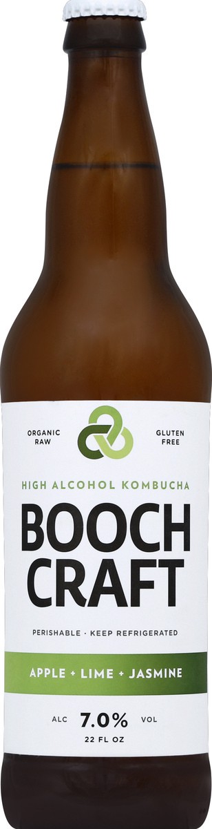 slide 3 of 4, Boochcraft High Alcohol Apple Lime Jasmine Kombucha, 22 oz