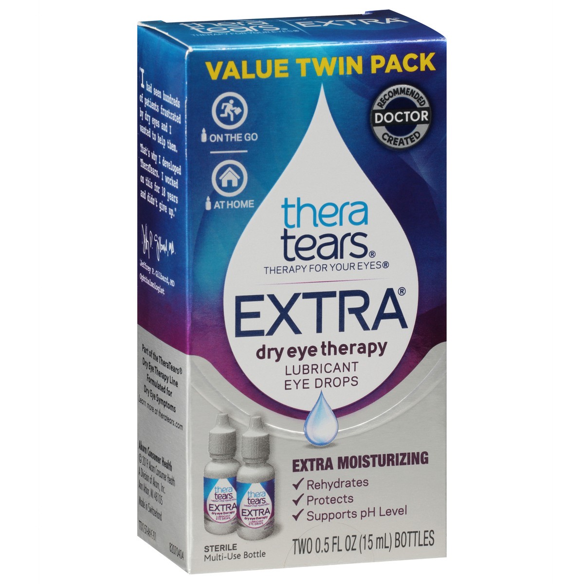 slide 15 of 16, TheraTears Extra Value Twin Pack Dry Eye Therapy Lubricant Eye Drops 2 - 0.5 fl oz Bottles, 2 ct