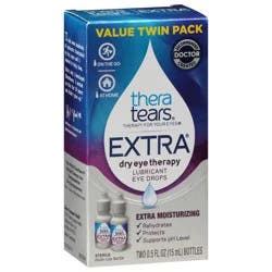 TheraTears Extra Dry Eye Therapy Lubricant Eye Drops, 0.5 fl oz Twin Pack