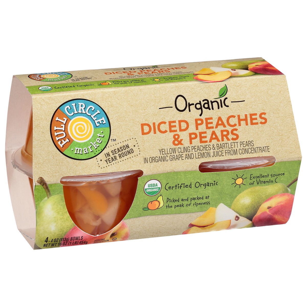 slide 9 of 9, Full Circle Market Organic Diced Peaches & Pears 4 ea, 4 ct