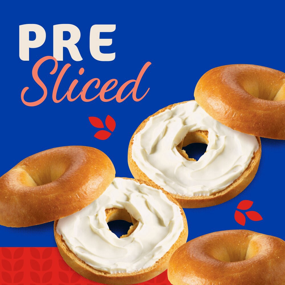 slide 3 of 4, Kroger Pre-Sliced Plain Mini Bagels, 12 ct; 18 oz