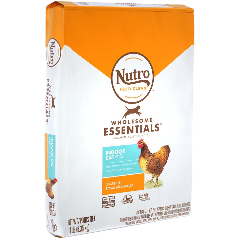 slide 2 of 6, Nutro Wholesome Essentials Natural Dry Cat Food, Indoor Cat Adult Chicken and Brown Rice Recipe, 14 lb