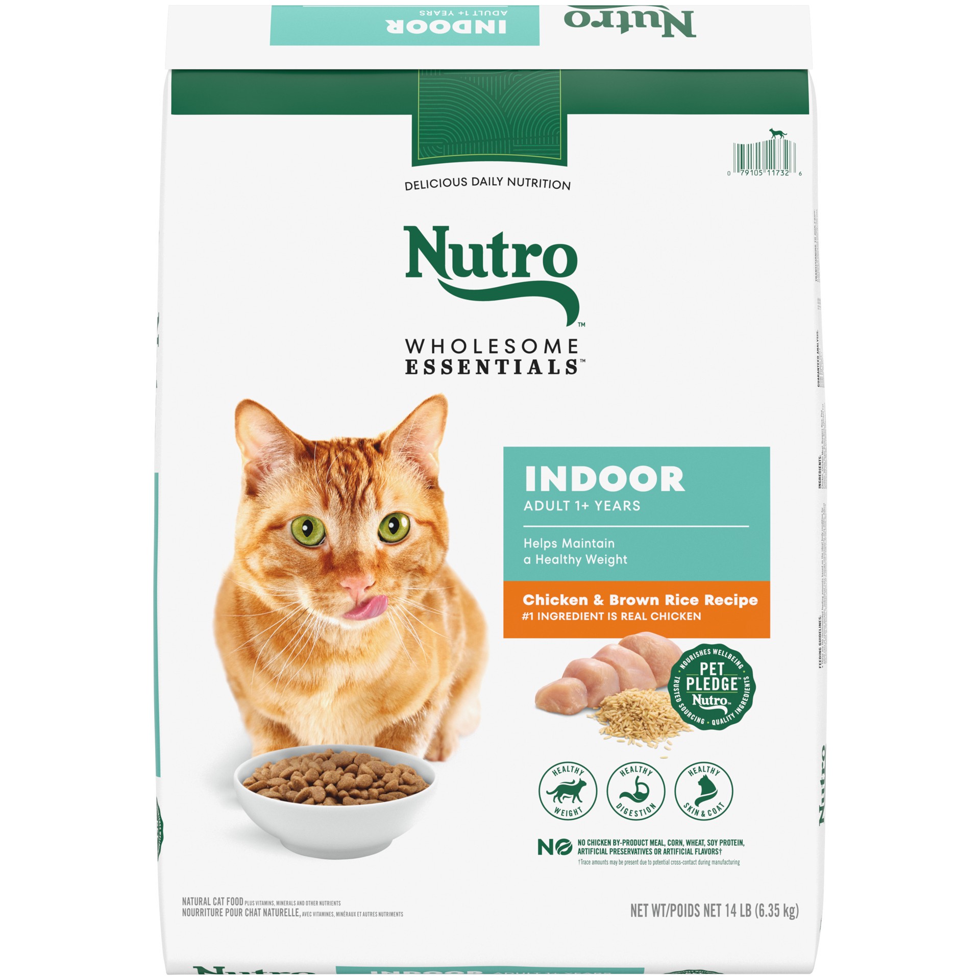 slide 1 of 6, Nutro Wholesome Essentials Indoor Dry Cat Food, Chicken & Brown Rice Recipe, 14 lbs., 14 lb