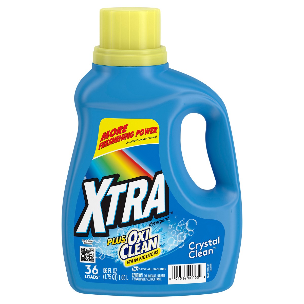 slide 1 of 9, Xtra Plus Oxi-Clean Crystal Clear Liquid Laundry Detergent, 56 fl oz