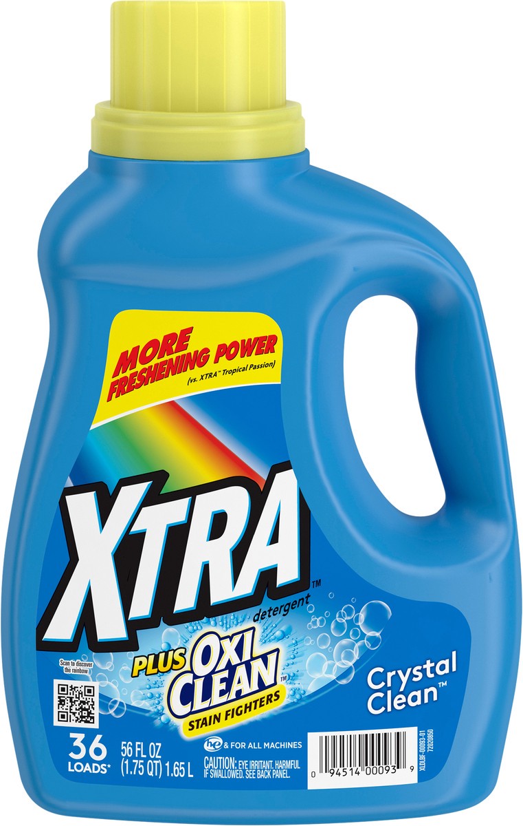 slide 6 of 9, Xtra Plus Oxi-Clean Crystal Clear Liquid Laundry Detergent, 56 fl oz
