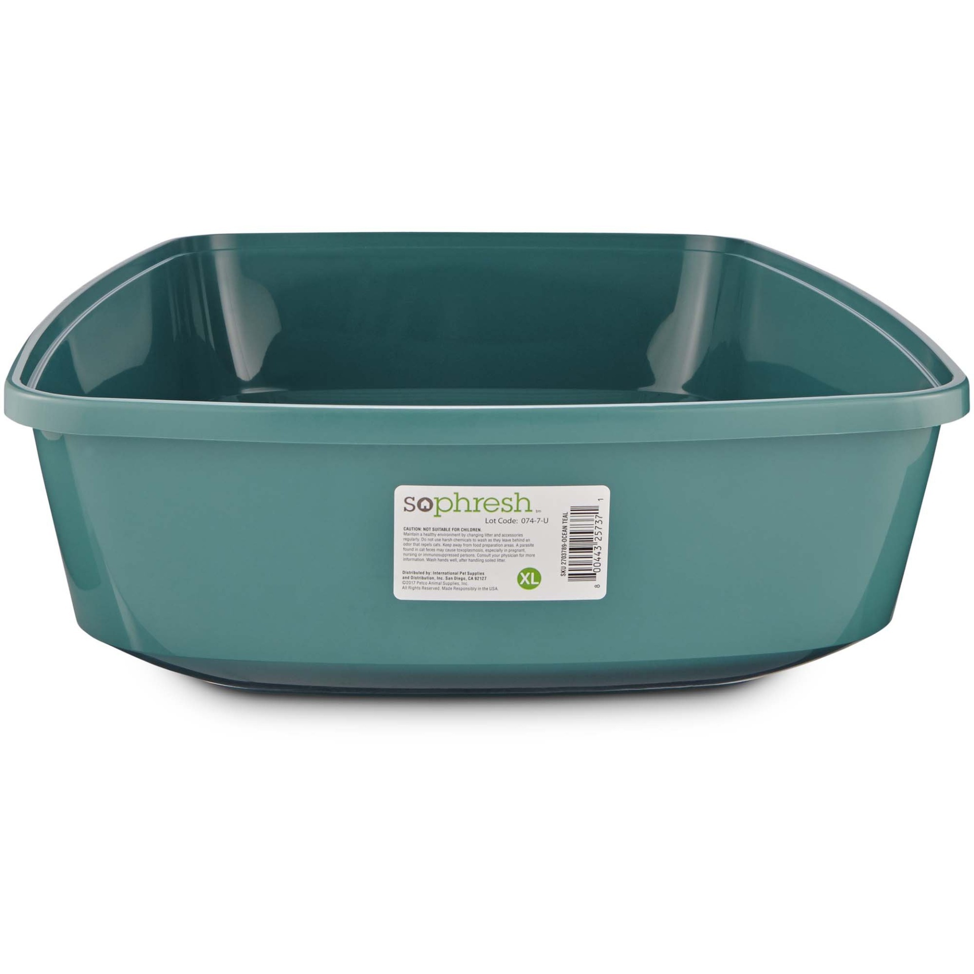 slide 1 of 1, So Phresh Royal Teal Open Cat Litter Box, XL