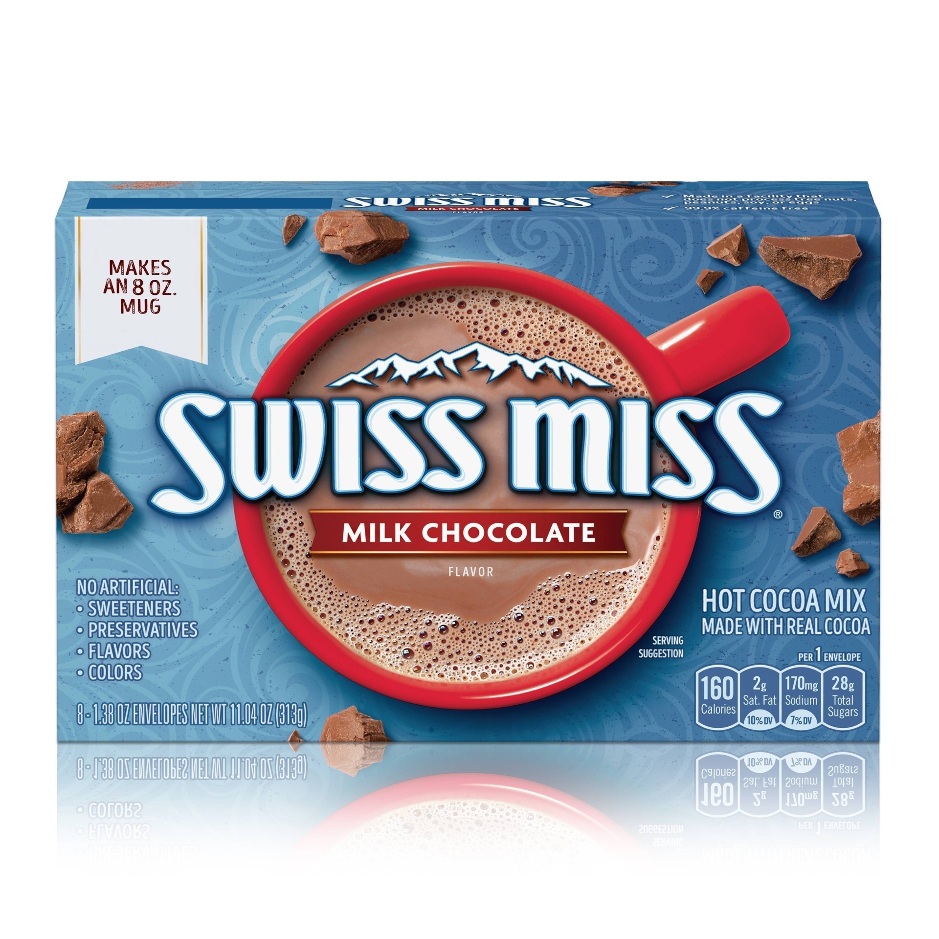 slide 1 of 2, Swiss Miss Milk Chocolate Hot Cocoa Mix, 8 ct; 1.38 oz