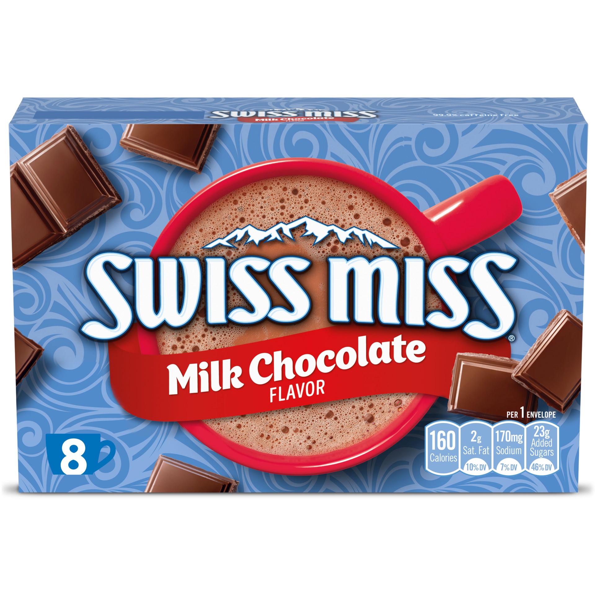 slide 1 of 1, Swiss Miss Milk Chocolate Flavored Hot Cocoa Mix, Hot Cocoa Mix Packets - 8 ct, 8 ct