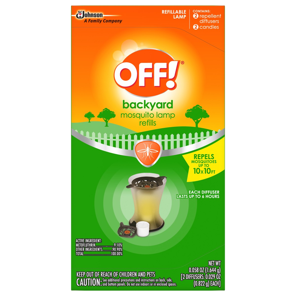 slide 1 of 8, OFF! Backyard Mosquito Lamp Refills 2 - 0.029 oz Diffusers, 0.06 oz