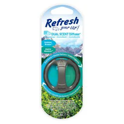 Refresh Your Car! Dual Scent Summer Breeze/Alpine Meadow Diffuser 0.23 fl oz
