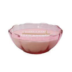 Nature's Mark Glass Bowl Candle - Pink