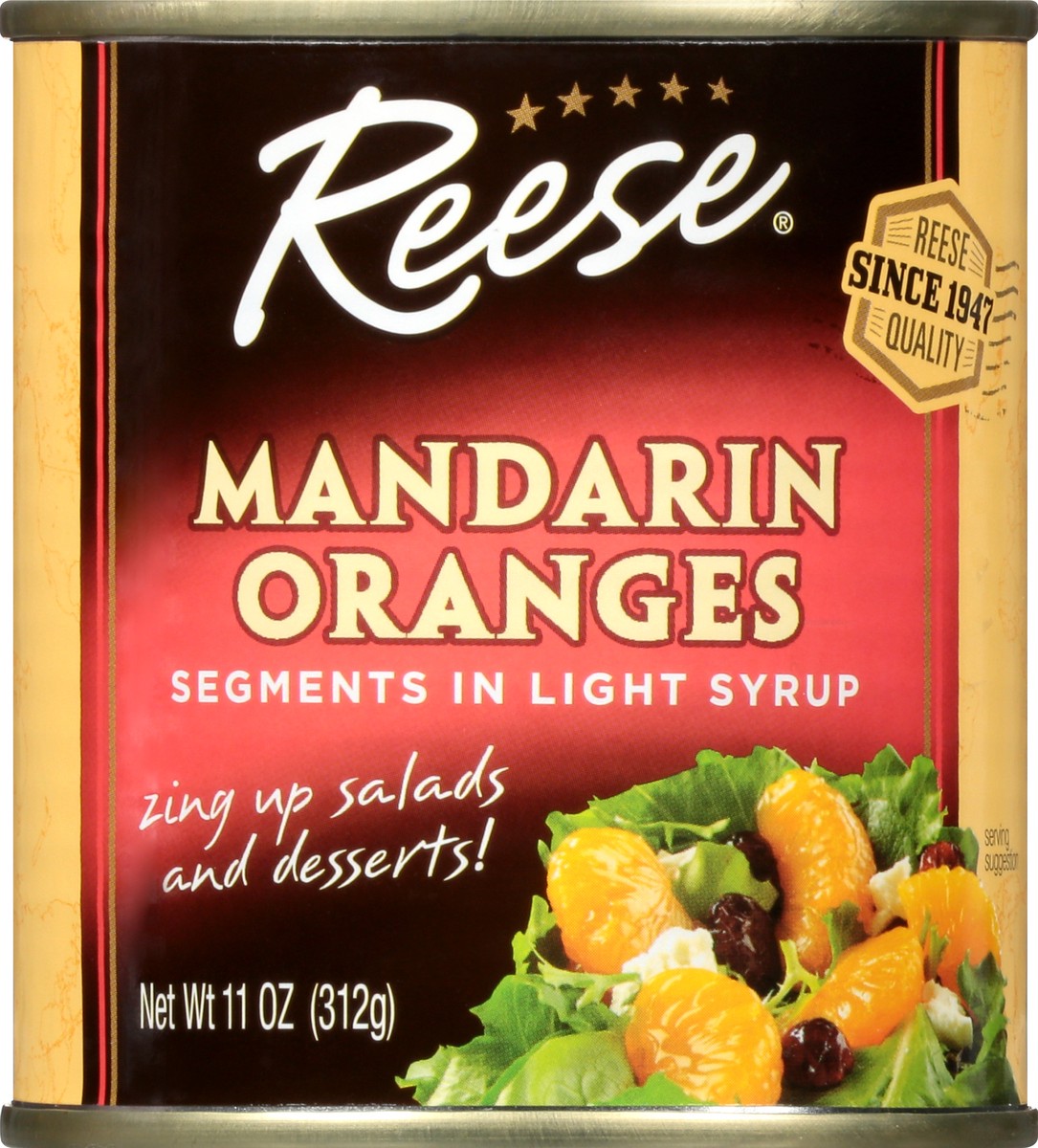 slide 9 of 10, Reese Mandarin Oranges Segments In Light Syrup, 11 oz