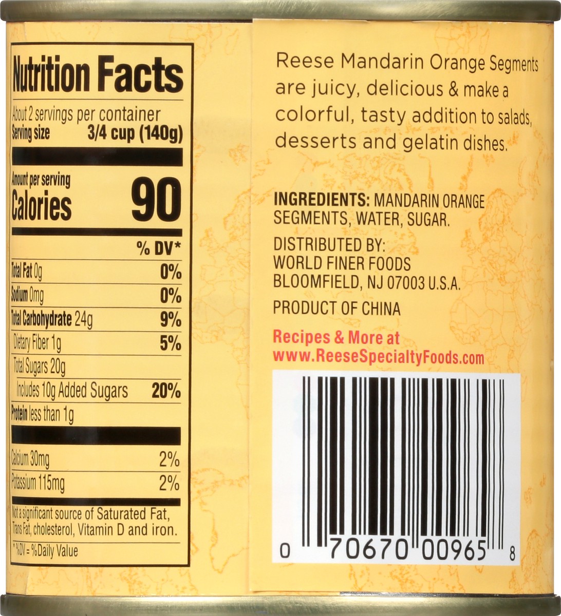 slide 10 of 10, Reese Mandarin Oranges Segments In Light Syrup, 11 oz