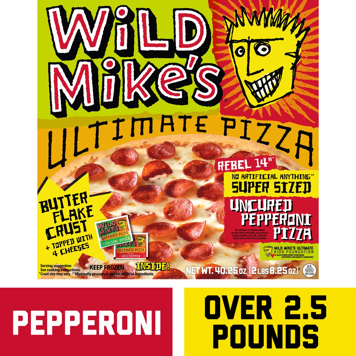 slide 14 of 14, Wild Mike's Super Size Pepperoni Pizza, 40.25 oz