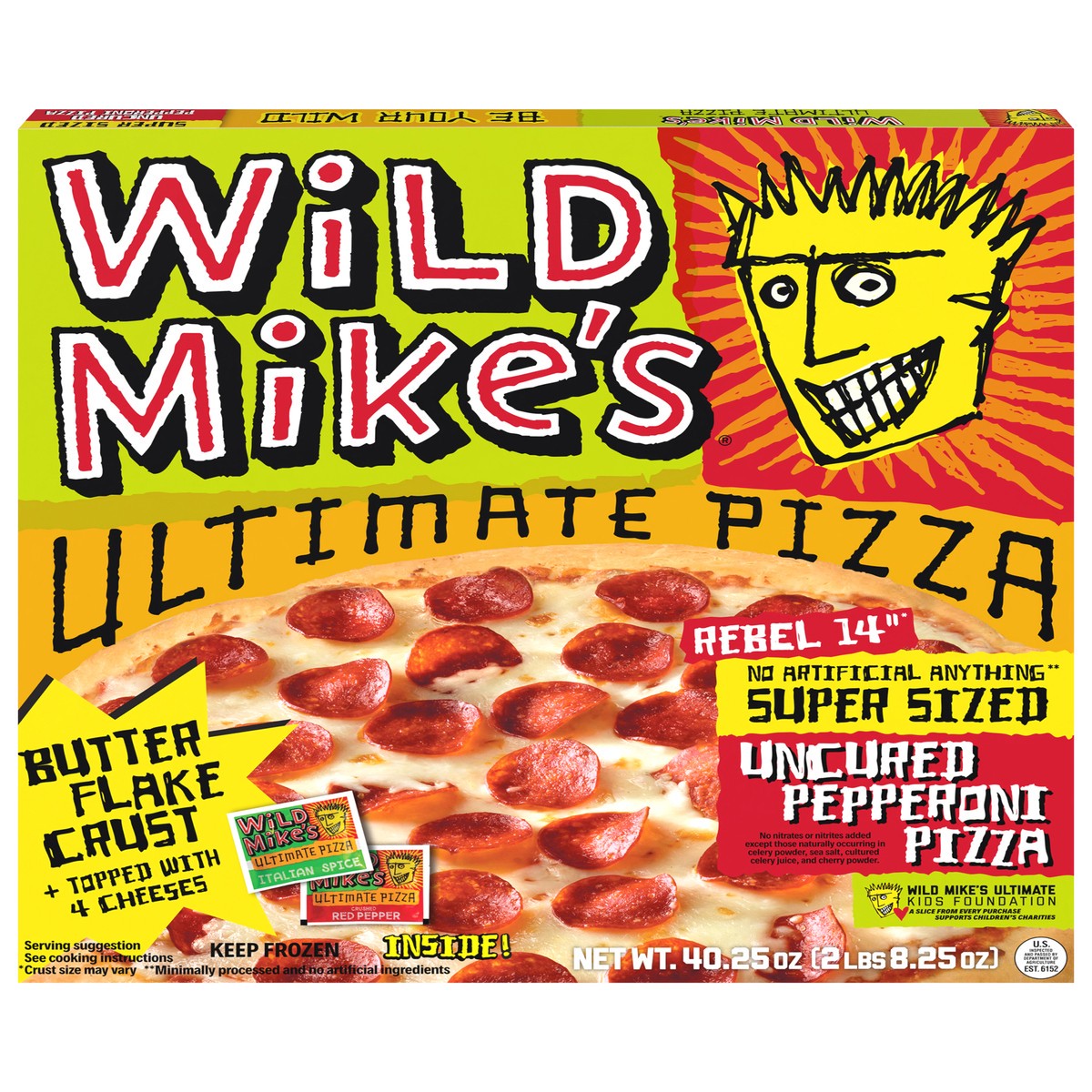 slide 2 of 14, Wild Mike's Super Size Pepperoni Pizza, 40.25 oz