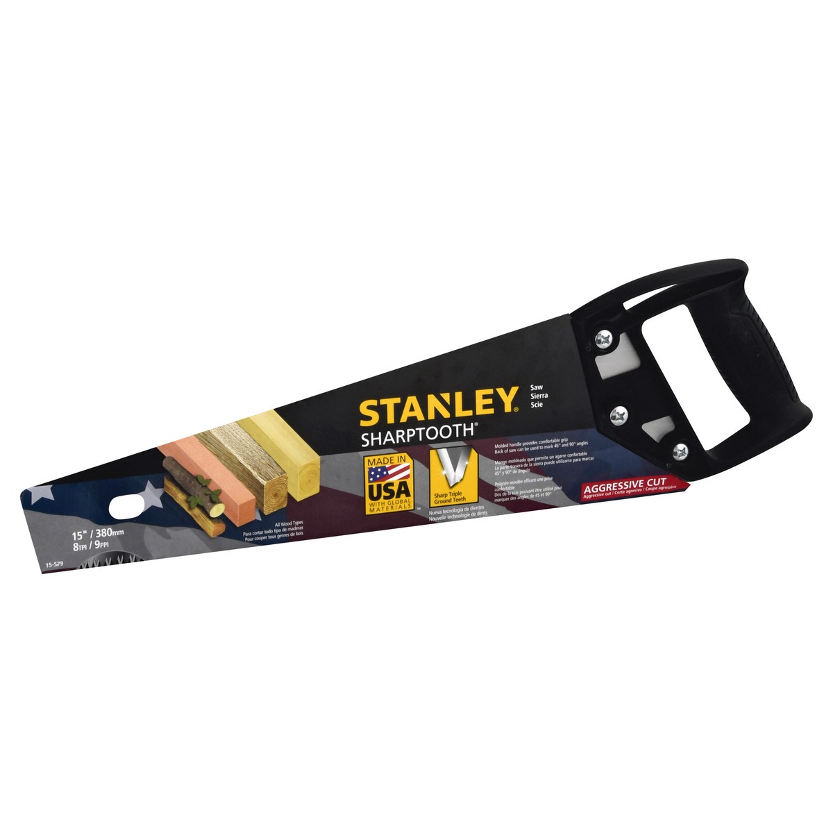 slide 6 of 9, STANLEY Sharptooth Aggressive Cut 15 Inch Saw 1 ea, 1 ct