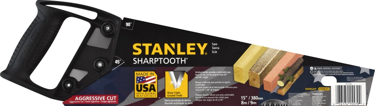 slide 4 of 9, STANLEY Sharptooth Aggressive Cut 15 Inch Saw 1 ea, 1 ct