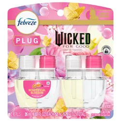 Febreze Plug In Air Freshener, Odor-Fighting Scented Oil Refill, Wicked Beautifical Blossom, 2 Count