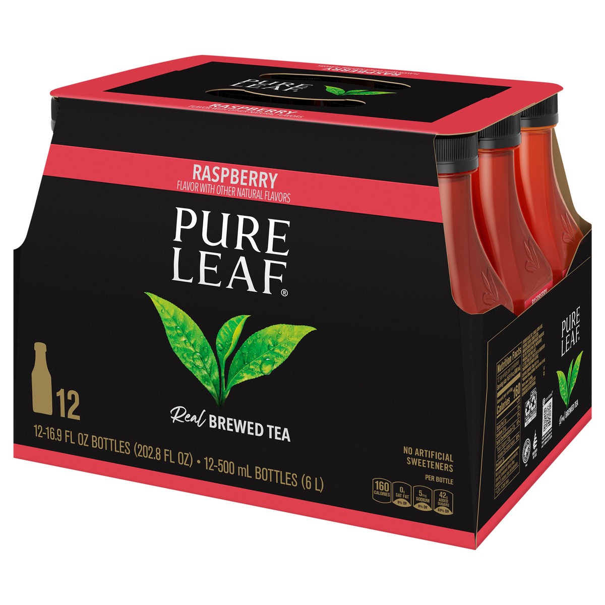 slide 2 of 5, Pure Leaf Raspberry Iced Tea, 12 ct; 16.9 fl oz