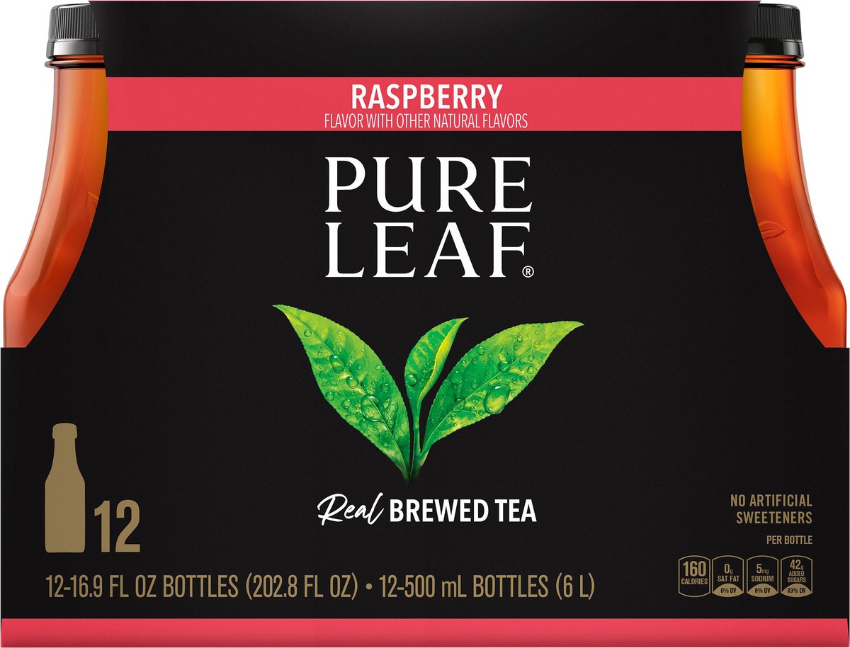 slide 3 of 5, Pure Leaf Raspberry Iced Tea, 12 ct; 16.9 fl oz