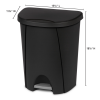slide 12 of 17, SteriliteStep-On Wastebasket, Black, 6.6 gal