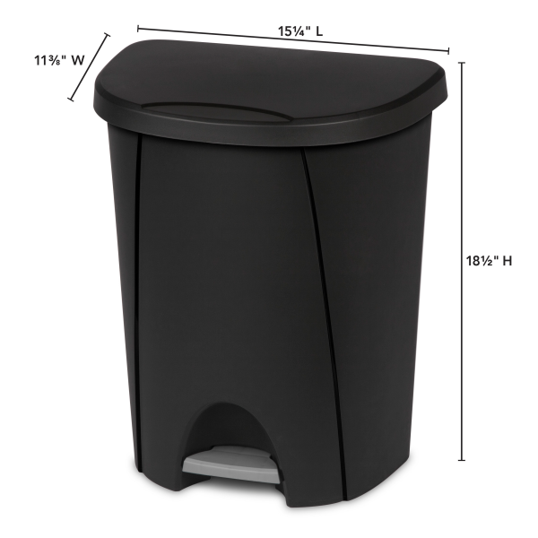 slide 6 of 17, SteriliteStep-On Wastebasket, Black, 6.6 gal