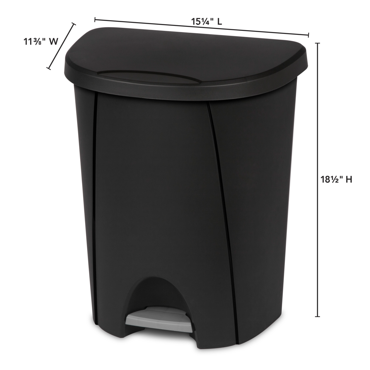 slide 14 of 17, SteriliteStep-On Wastebasket, Black, 6.6 gal